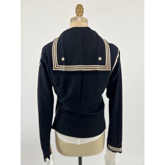 VTG WWII US Navy Seabees Uniform Dress Jumper Shirt Dragon Embroidery 40s Blk XS - Picture 5 of 10